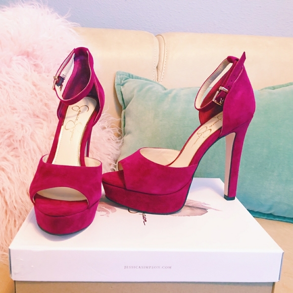 Jessica Simpson Shoes - Jessica Simpson Beeya Suede Heels 6.5 M Sangria